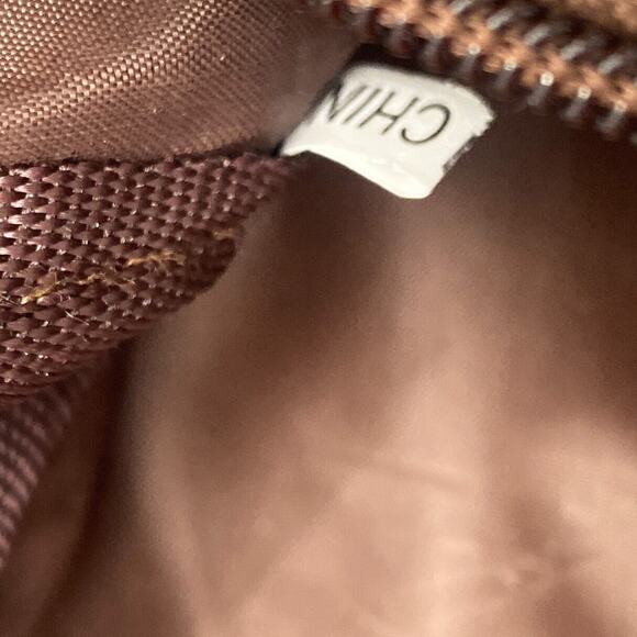 VTG 90s Pebbled Leather Patchwork Backpack Bag Womens Purse Brown Adjustable - Picture 11 of 16